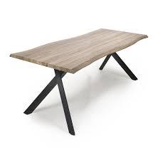 Check out part 2 for the welded steel base. Alaska Large Shaped Plank Top Contemporary Industrial Dining Table