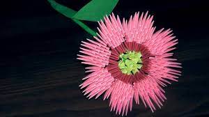 3d Origami Cosmos Flower Tutorial Instruction 3d Origami Tutorial Origami Origami Tutorial