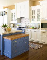 Kitchen islands are bolder than ever. Blue And White Kitchen Ideas