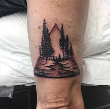 Mountains In The Back Simple Tree Tattoo Tattoos Tattoo Styles
