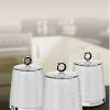 Wave white ceramic tea coffee sugar storage jars pots cannisters set with tray. 1