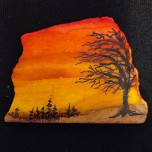 Alcohol Ink paint on Santorini marble stones