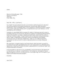 Physical Education Teacher Cover Letter Physical Education Teacher Teaching Assistant Cover Letter Teacher Cover Letter Example