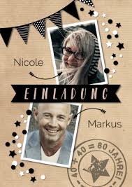 Tolle Einladungskarte Zum Zusammen 40 Geburtstag Feiern Mit Zwei Fotos Und Tex Mit Bildern Einladung Geburtstag Basteln Einladungskarten Geburtstag Geburtstagseinladungen