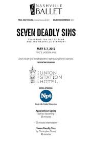 Seven Deadly Sins May 5 7 2017 By Nashville Ballet Issuu
