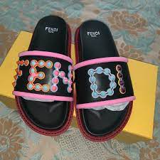 Fendi Studded Logo Slides Off 75