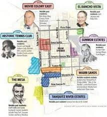 7 Historic Neighborhoods In Palm Springs Palm Springs Map Palm Springs Palm Springs Tennis Club