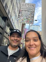 No trip is complete until you meet this guy. Get the book signed get a  certificate 10$ Worth every penny. Then go in bubba Gump for fish and chips  and a cold