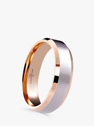 Brown Newirth Men S 9ct Rose Gold And Palladium 6mm Polished Wedding Ring Mens Wedding Rings Platinum Wedding Rings Platinum Wedding Rings