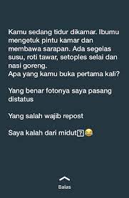Jawaban di atas berdasarkan kebiasaan saya, saya selalu memakai selimut ketika tidur. Kamu Sedang Tidur Di Kamar Ibumu Mengetuk Sedang
