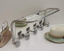 French Aluminium Train Luggage Rack Coat And Hat Rack With Mirror Vintage And Industrial Home Decor Coat And Hat Rack Vintage Coat Hooks Clothes Wall Hanger