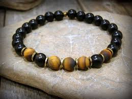 Mens Beaded Bracelet Jewelry For Men Matte Tiger Eye Gemstone Bracelet Mens Jewelry Wood Bra Mens Beaded Bracelets Bracelets For Men Mens Jewelry Bracelet