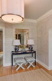 Navy Console Table With Gold Bamboo Mirror Transitional Entrance Foyer Entryway Decor Home Decor