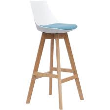 luna bar stool white/ice blue/oak