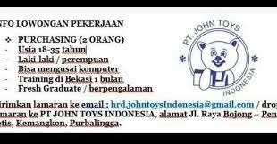 We did not find results for: Lowongan Kerja Pt John Toys Purbalingga Terbaru Info Loker Purbalingga