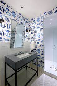The modern world is all about convenience and fast results and, believe it or not, you can now also apply that convenience and fast results to your bathroom walls! On Trend 75 Wallpaper Bathroom Pictures Ideas August 2021 Houzz