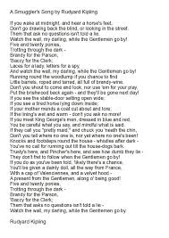 Smugglers Song Printable Google Search If Rudyard Kipling Poems By Famous Poets Writing Poems