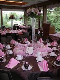 Pink Brown Inspiration Board Pink Wedding Receptions Pink Napkins Table Arrangements Wedding