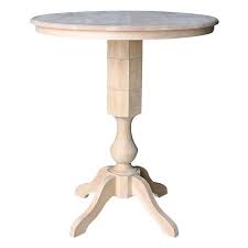 36 Round Top Pedestal Bar Height Table Unfinished Walmart Com Bar Height Table Round Bar Table Pedestal Dining Table