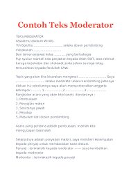 Video ini dibuat untuk keperluan tugas mata kuliah seminar pendidikan. Doc Contoh Teks Moderatoer Fransiska Chisly Kendenk Padang Academia Edu