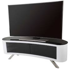 Suitable for tv's up to 43inches. Avf Bay Curved Tv Stand In White