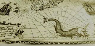 Old Ancient Sea Chart Parlor Of Horror