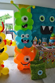 1st Birthday Balloon Decoration Ideas For Boy 40 Creative Balloon Decoration Ideas For Parties With Images Boys Birthday Party Decorations Monster Birthday Parties Monster 1st Birthdays