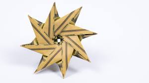 How to fold a 5 pointed origami star with step by step photos. Money Origami Star Making An Origami Christmas Star With Dollars Youtube