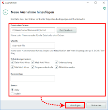 Hinzufugen Von Dateien Programmen Oder Links Zu Untersuchungsausnahmen In Kaspersky Internet Security 2018