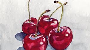Cerises Aquarelle Art Print 5 X 7 Il Sagit Dune Impression De Ma Peinture Originale De 4 Cerises Rouges Cherries Painting Watercolor Art Watercolor Art Prints