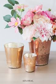 Shop Rose Gold Vases And Candle Holders For Your Vintage Wedding Silk Flowers Wedding Vintage Wedding Centerpieces Vintage Wedding Decorations