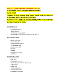 18 faktor kegemilangan tamadun islam : Final Exam Titas