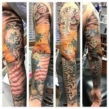 Military Tribute Sleeve Tattoo For 4th Id Tribute Tattoos Military Tattoos Sleeve Tattoos