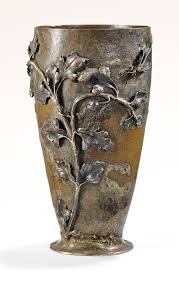 Vase En Cuivre Martele Incruste D Argent Henri Husson 1852 1914 Circa 1900 1910 All Other Categories Of Objects Vases Christie S Auction Vase Event
