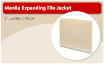 Amazon.com : Staples Manila Expanding File Jacket, 1", Letter, 50 ...