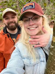 Every time my husband and I went for a hike while dating, I would forage  for moss and mushrooms. He, knowing how much I love moss, proposed in the  most perfect way!