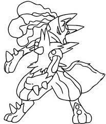 These creatures are caught and trained by humans. Coloring Page Mega Evolved Pokemon Mega Lucario 448 448