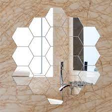 When using a mirrored backsplash, don't shy away from mosaic tile. 12pcs Diy Wall Sticker Hexagonal 3d Mirror Self Adhesive Plastic Mirror Tiles For Home Decor Silver Walmart Com Walmart Com