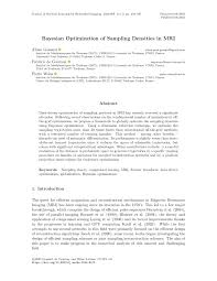 PDF) Bayesian Optimization of Sampling Densities in MRI