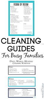 Daily Weekly Monthly Cleaning List With Kids Free Printable