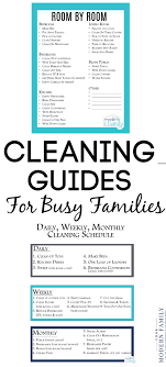 daily weekly monthly cleaning list with kids free printable