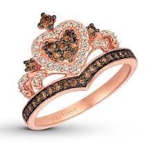 And white diamond accent ring in 14k rose gold. Le Vian Chocolate Diamond Tiara Ring 1 2 Ct Tw 14k Gold Kay