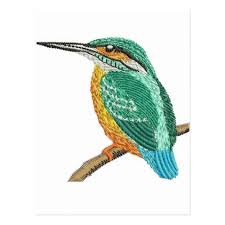 Kingfisher Embroidery Imitation Postcard Postcard Post Card Postcards Unique Diy Cyo Customize Personalize Gifts For Hunters Embroidery Postcard