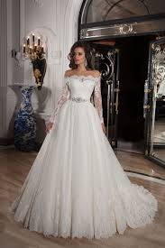 Classic Off The Shoulder Natural Train Tulle Ivory Long Sleeve Wedding Dress With Appliques And Ribb Ball Gown Wedding Dress Ball Gowns Wedding Wedding Dresses