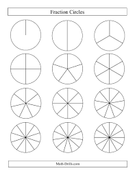 Small Black And White Fraction Circles No Labels E Fraction Circles Fractions Fractions Worksheets