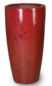 Garden large flower pot plant gray ceramic thickened imitation resin flowerpot. Ceramic Classic Red Round Tall Large Glossy Planter Pot D33 H60 Cm 51 Ltrs Cap From 132 99 Getpotted Com