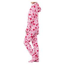 uledemode_official Printed Fleece Women's Adult Statarea Prediction Footed Pajama Set