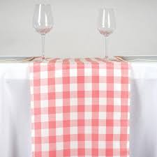 Rose Quartz White Wholesale Gingham Polyester Dinner Table Runner Buffalo Plaid Table Runner Restaurant Table Tops Table Runners