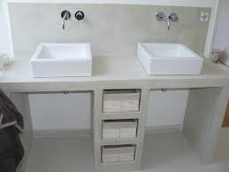 Peut On Appliquer Du Beton Cire Sur Du Siporex Matieres Et Beton Meuble Salle De Bain Salle De Bain En Beton Meuble De Salle De Bain