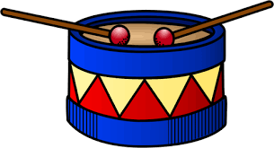 Clipart vectorial de tambor rojo y azul | Vectores de dominio público
